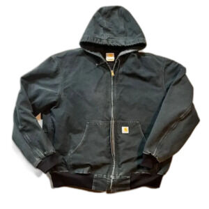 Carhartt Black Hooded Lined Full Zip J131 Jacket Men's Small